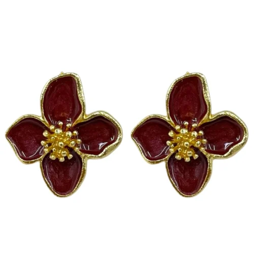 گوشواره زنانه مدل گل میناکاری کد E6569