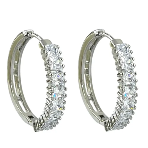 گوشواره زنانه ژوپینگ  مدل نگین دار تنیسی کد E6380