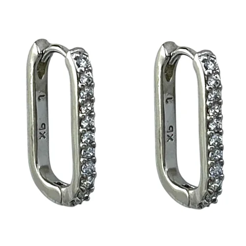 گوشواره زنانه ژوپینگ مدل مستطیل جواهری کد E6296