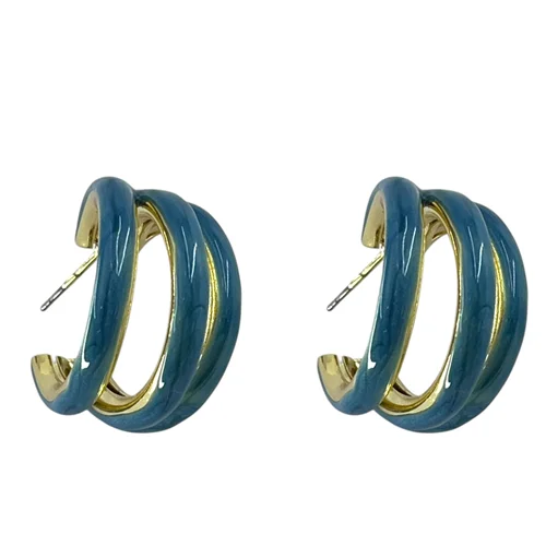 گوشواره زنانه میناکاری مدل حلقه ای کد E6419