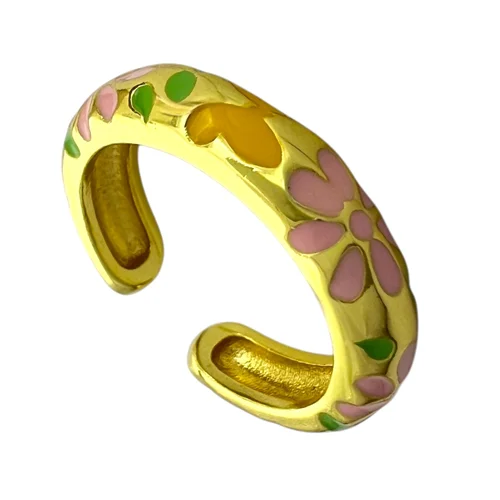 انگشتر زنانه مدل میناکاری رنگی کد R4989