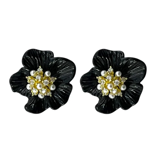 گوشواره زنانه میناکاری مدل گل کد E6407