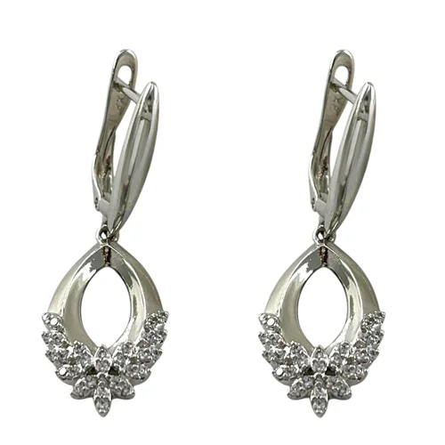 گوشواره زنانه ژوپینگ مدل گل جواهری کد E6333