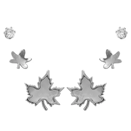 گوشواره زنانه مدل برگ کد E5426 مجموعه 3 عددی