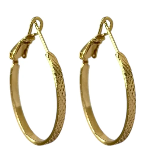 گوشواره زنانه ژوپینگ مدل حلقه ای تراش دار کد E6571