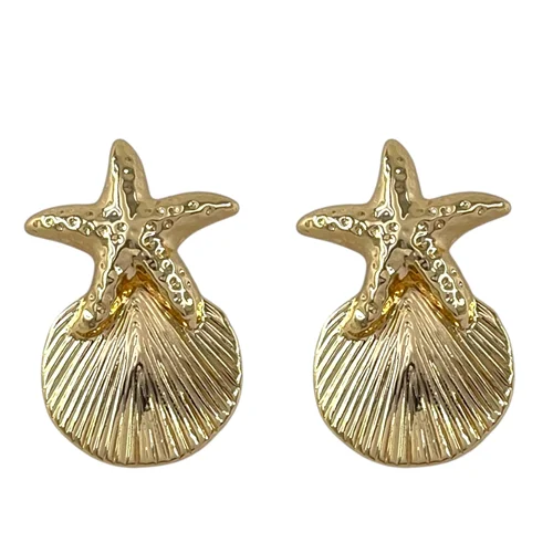 گوشواره زنانه ژوپینگ مدل ستاره دریایی کد E6504