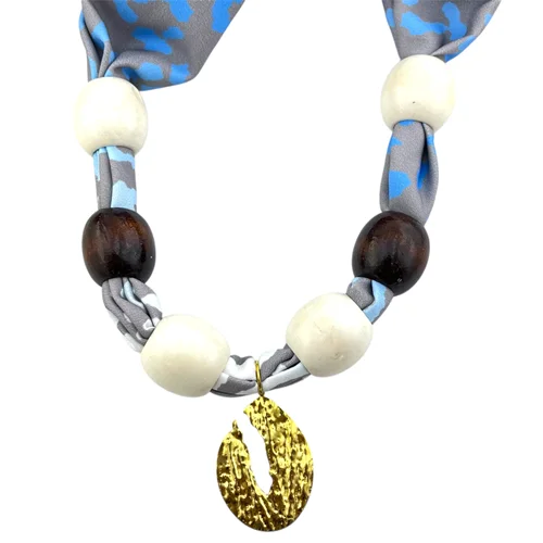 گردنبند زنانه پارچه ای مدل توپی کد N5159