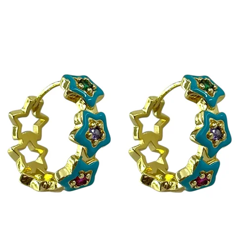 گوشواره زنانه میناکاری مدل گل کد E6418