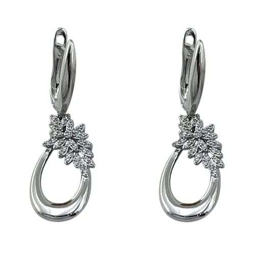 گوشواره زنانه ژوپینگ مدل گل جواهری کد E6279