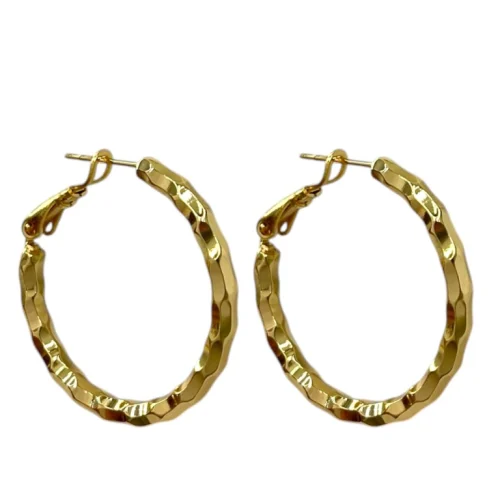 گوشواره زنانه ژوپینگ مدل حلقه ای تراش دار کد E6573