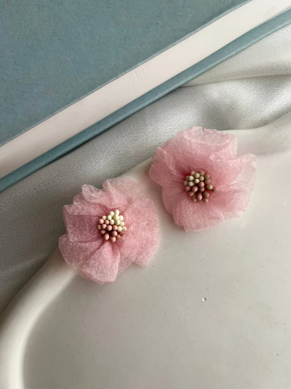 گوشواره گل پارچه ای 2