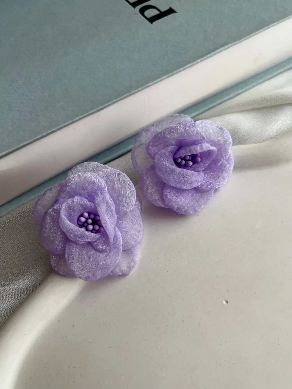 گوشواره گل پارچه ای 3